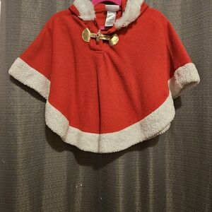 Little Lass Red Cape with White and Gold Details